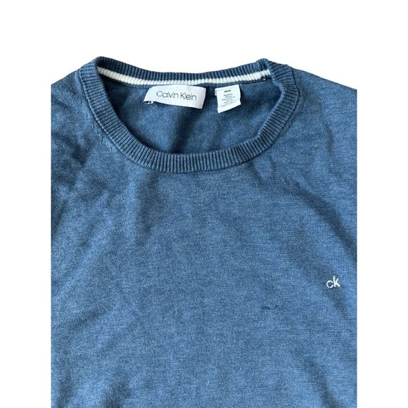 CALVIN KLEIN Mens Blue Long Sleeve Crewneck Sweater Sz M NEW - Picture 4 of 5